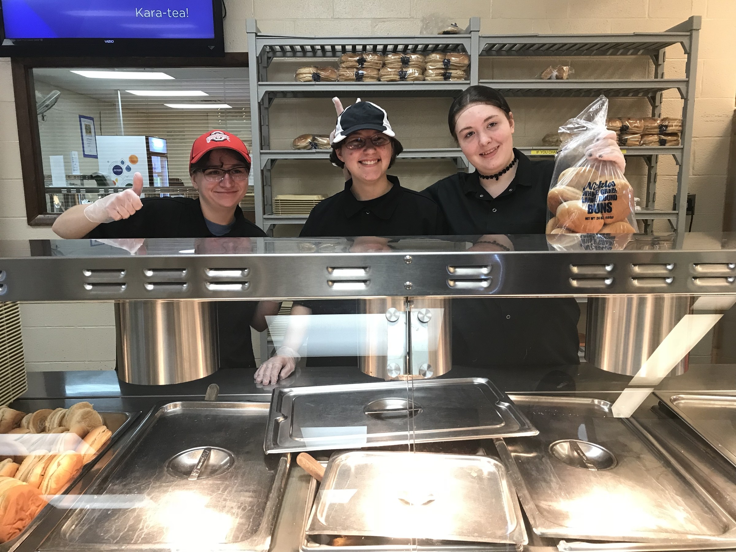 Students Serving in Cafeteria